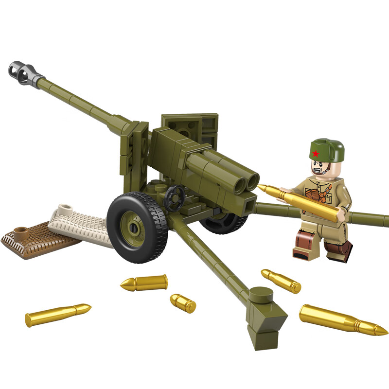 乐高lego二战大炮榴弹模型德八路军男孩子儿童玩具礼物拼装积木兼容苏