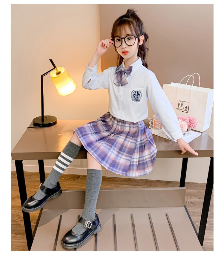 大童jk制服格裙套装春秋款2020女中学院风小学生初中生日系儿两件套童