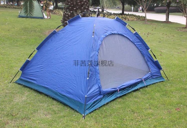 单兵帐篷户外野营手搭简易钓鱼单人自动帐篷1人单兵防雨双门公园居室