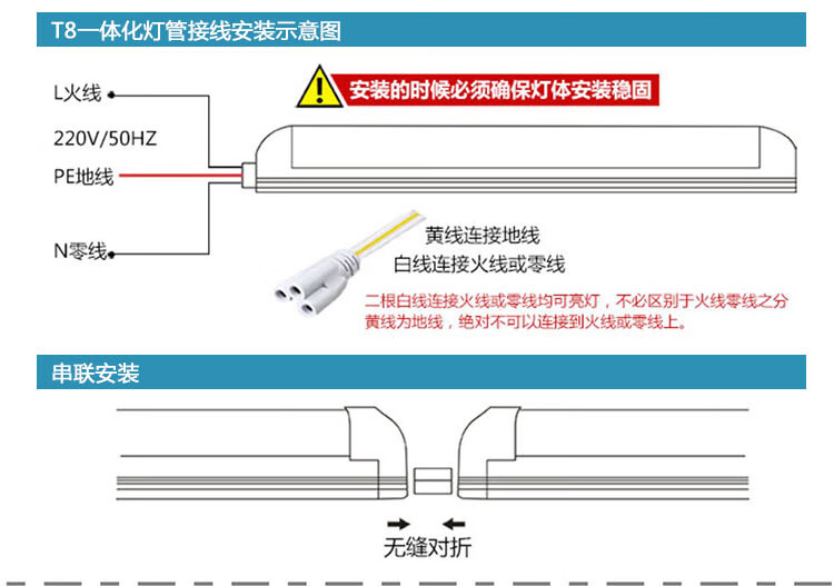 led消防应急照明灯管t8t5一体化全套充电日光灯停电照明应急装置 t8