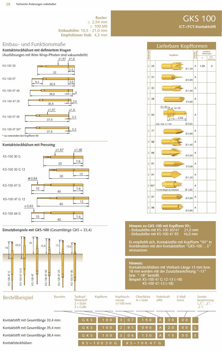 德国英钢ingun探针 gks100 306 150a2000进口探针100mil九齿梅花 gks