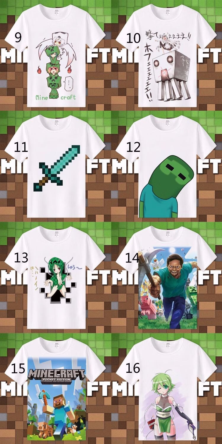 夏季小孩子穿的迷你mc我的世界儿童衣服短袖套装周边苦力怕娘末影龙人