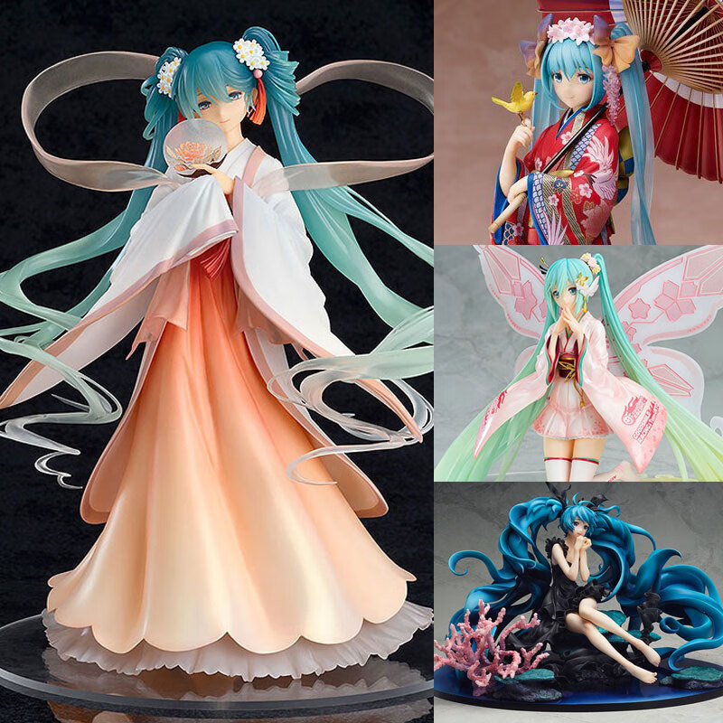 初音未来miku和服雪樱花蝴蝶公主周边模型摆件公仔玩偶可动539中秋