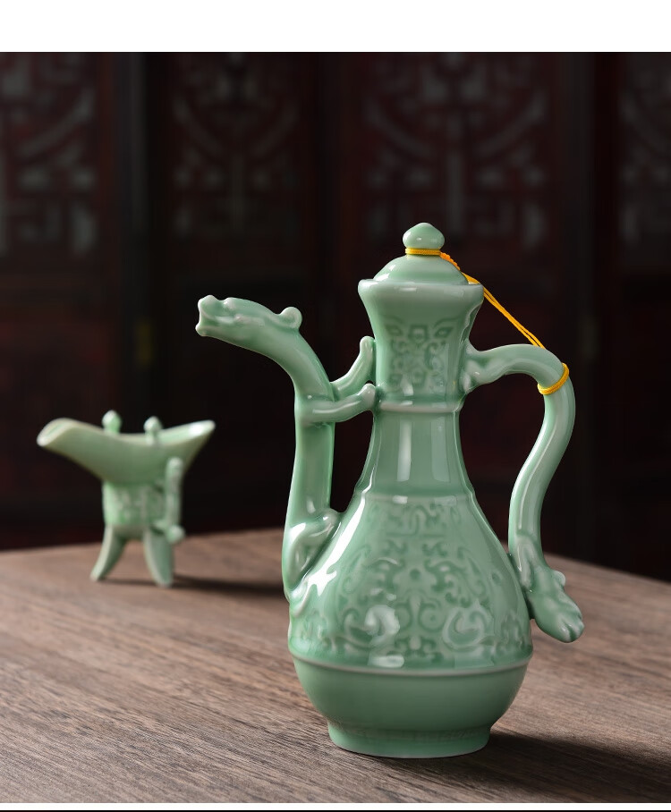 京选品质古代酒具酒樽新品爵杯酒具套装陶瓷传统酒壶烈酒复古代酒樽