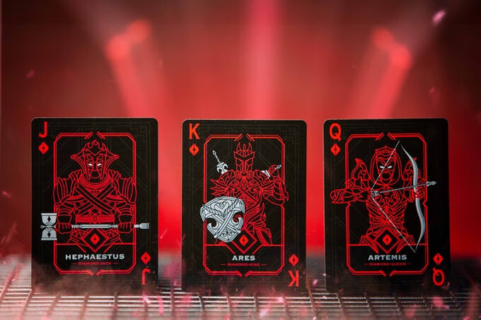 花切扑克牌魔术扑克牌雅典娜圣盾剑与盾开扇牌盒花切魔术扑克牌圣盾