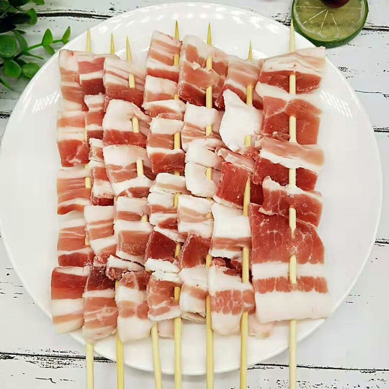 猪肉串烧烤五花肉串40串生冷半成品油炸铁板小串炸串冷锅串串食材