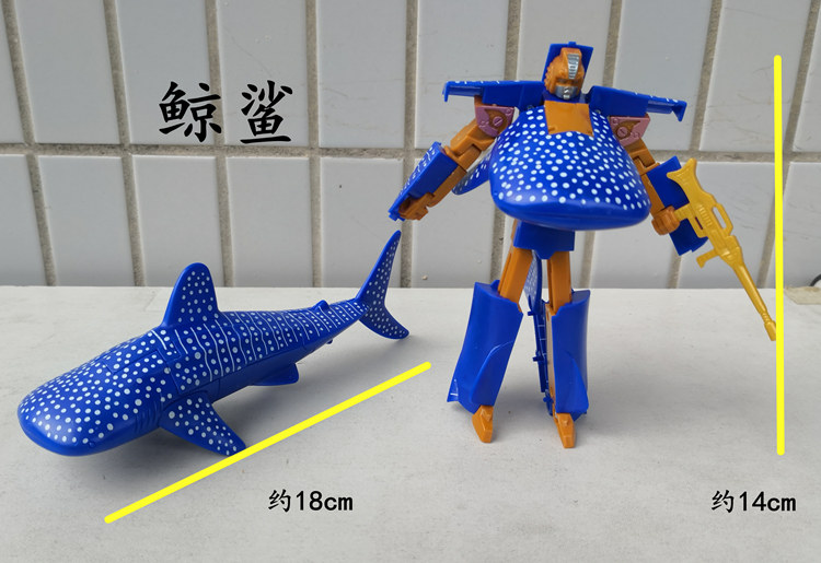 鲨鱼机器人仿真动物模型变形机器人恐龙金刚机战奇兵霸王龙老虎鲨鱼