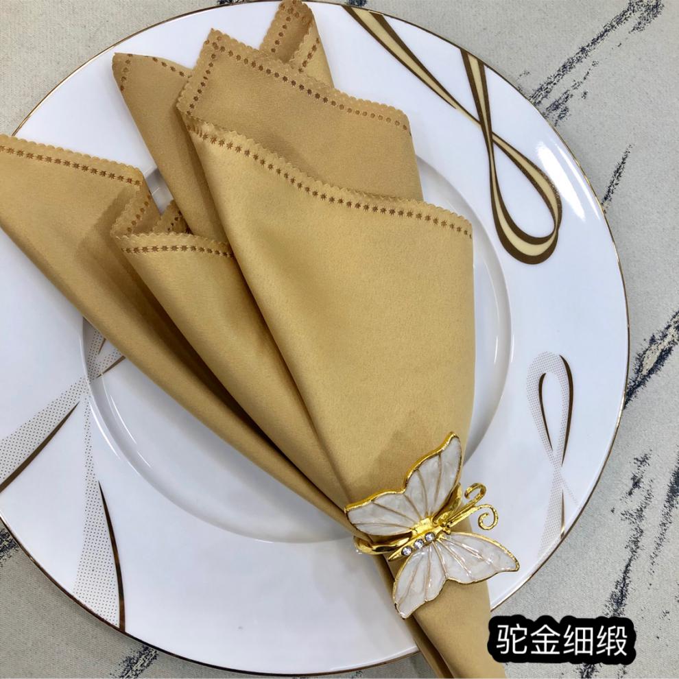 样板房中西餐厅擦杯台布饭店餐巾垫布折花学生餐垫布 明黄色 一帆风顺