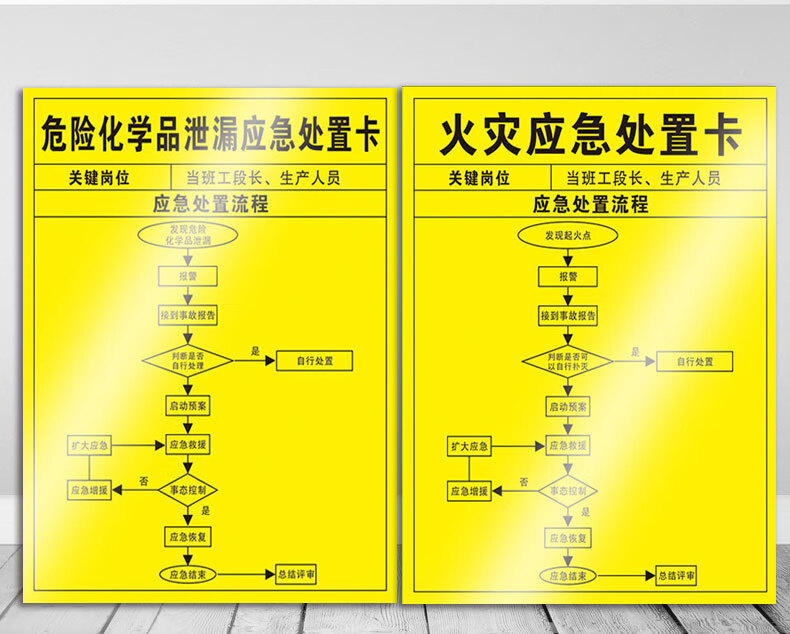 适用于应急处置卡应急处置卡处理流程图紧急方式火灾触电危险化学品