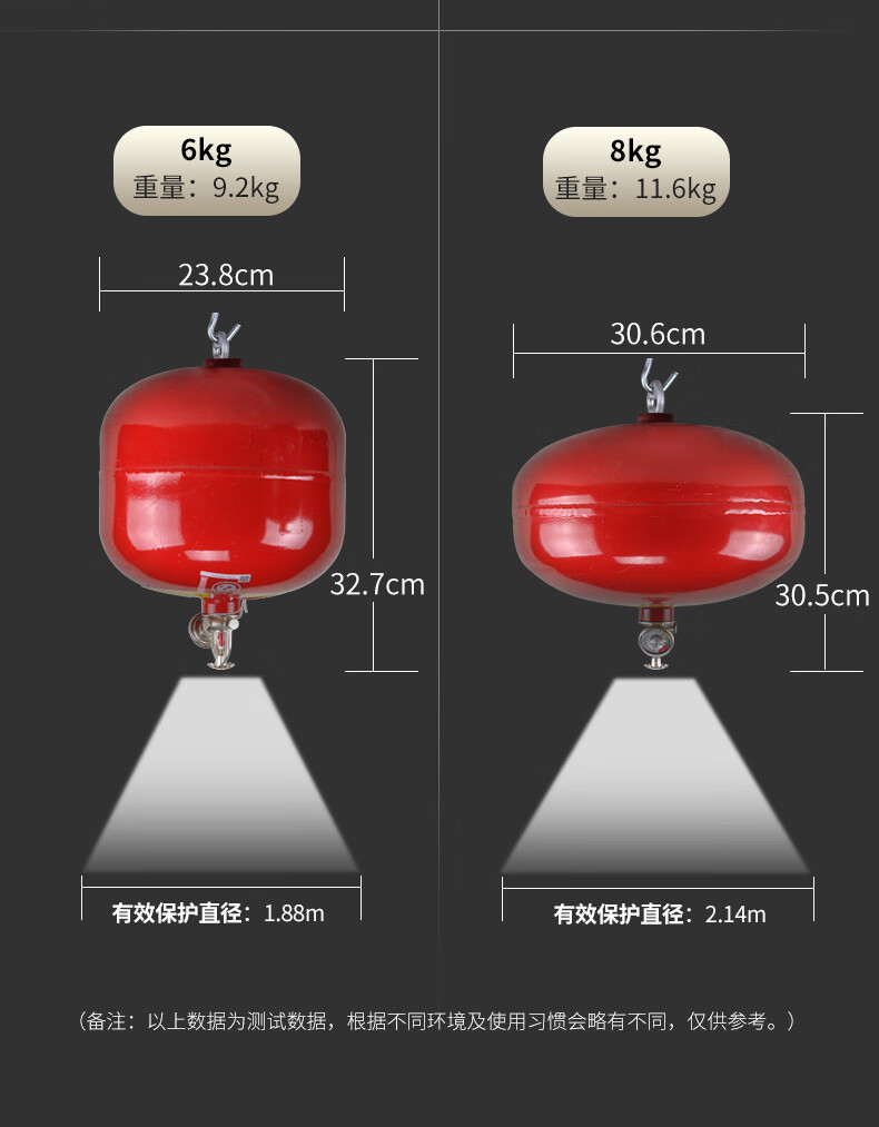 灭火弹 悬挂式超细干粉自动灭火器自爆式灭火弹球形装置4kg5kg6kg8kg