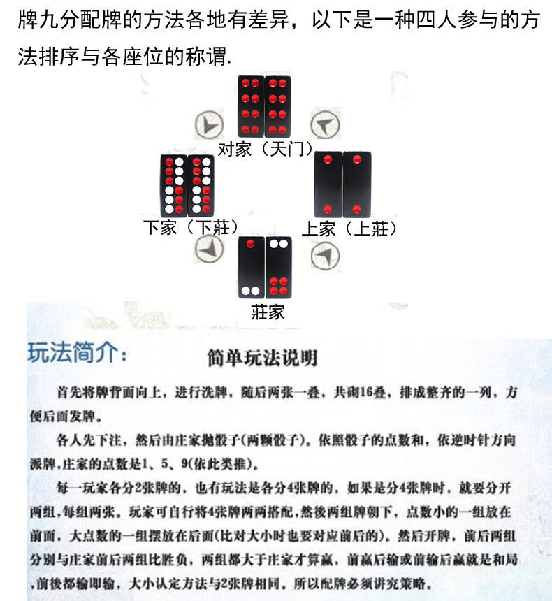 沧元牌九天九骨牌大号天九牌成人家用手搓推牌九顶牛广东排九牌木盒版