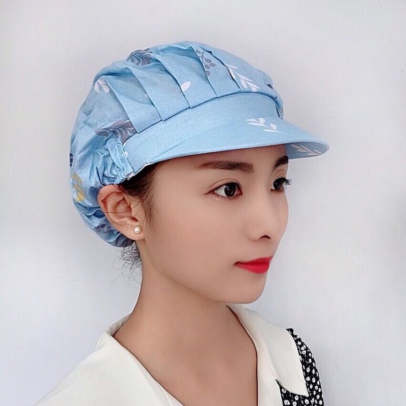 韩版厨师帽纯棉厨房帽子女家用做饭防油烟食品工作帽子烘焙蛋糕帽p1