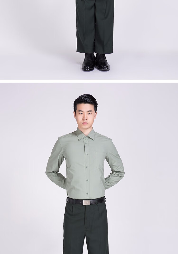 新款07式男款长袖陆衬衣春秋内衬服女士jun绿色橄榄绿长袖休闲衬衫