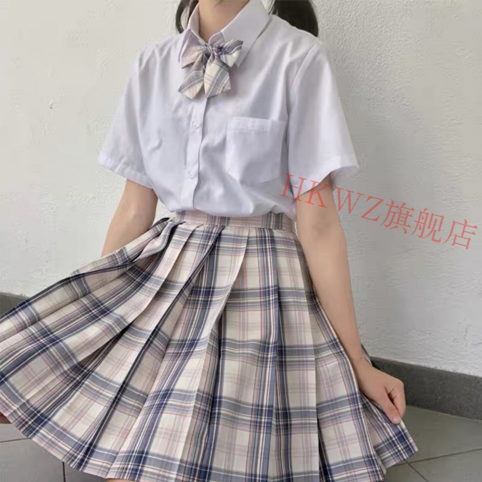 jk制服套装学院风裙原创春秋百褶百皱百折裙短裙全套半生裙群子套装格