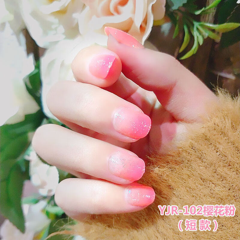 直发甲片成品社会24片美甲贴片假指甲穿戴甲可拆卸重复使用网红粉色