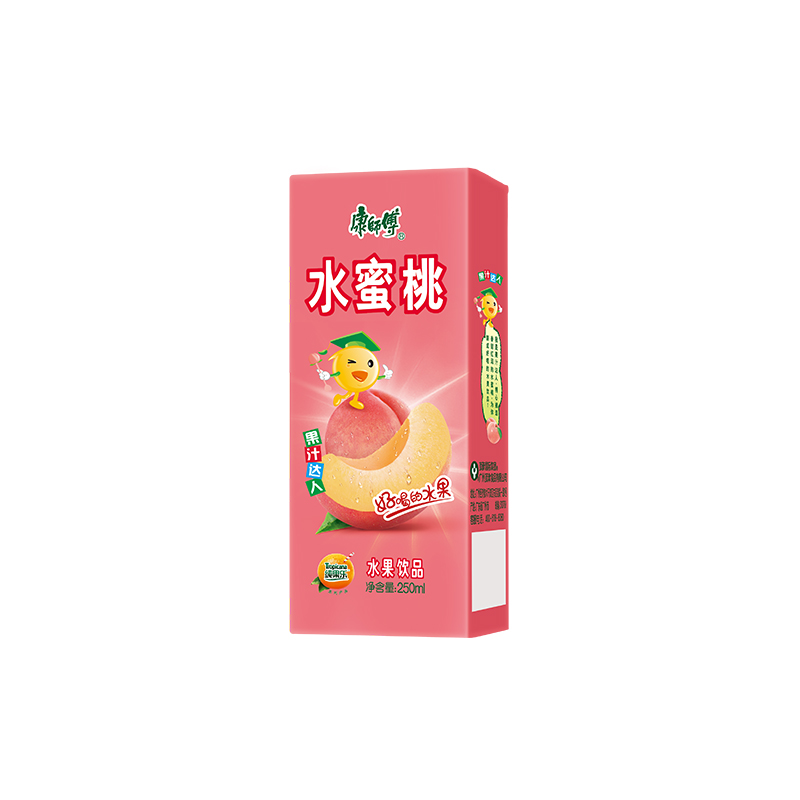 清凉夏日康师傅水蜜桃味果汁250ml24瓶水果饮品纸盒装纯果乐果味饮料