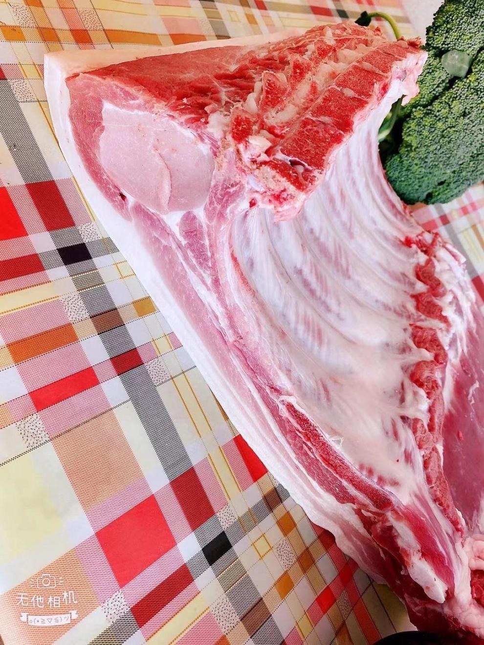 精选带皮带排五花肉带脊骨五花肉整块肋排带排五花肉4斤装