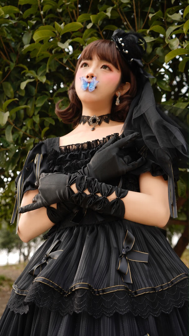 lolita白月光朱砂痣洛丽塔大裙摆婚纱 裙长白月光(白色)op 黑色op模特