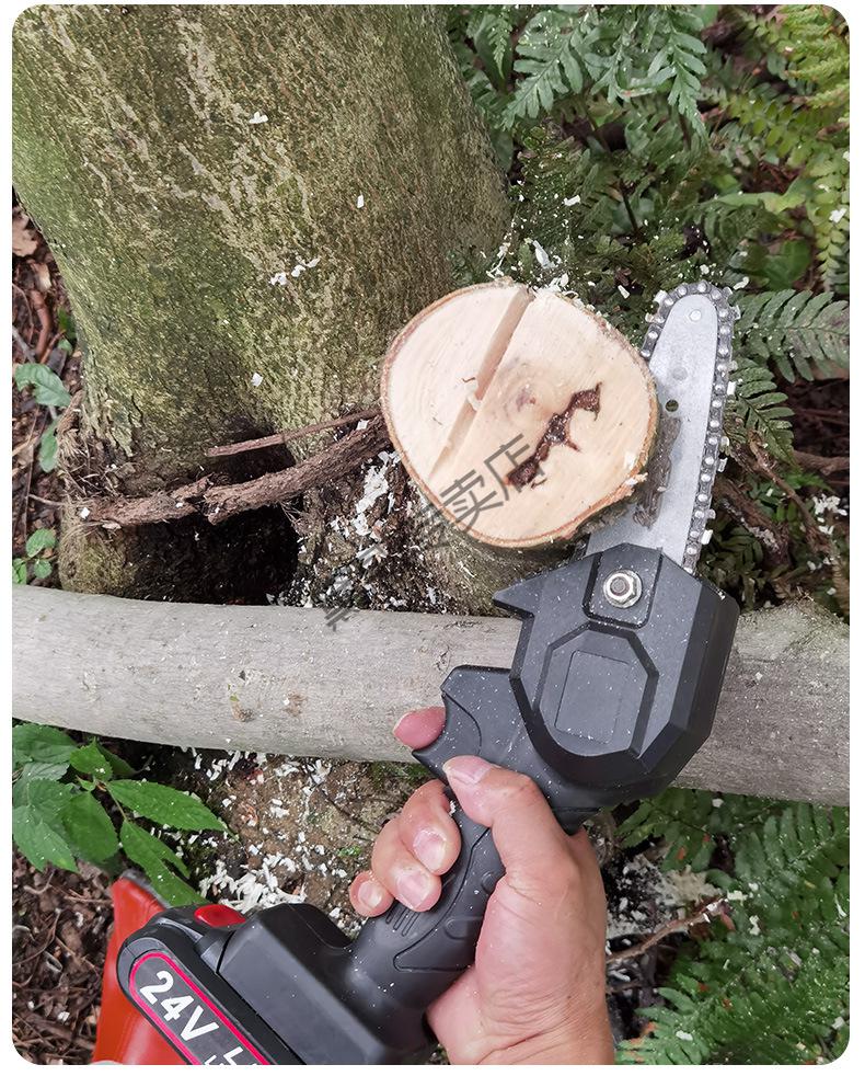 手持动修枝锯 充电式小型电动锯木工单手电锯园林伐木