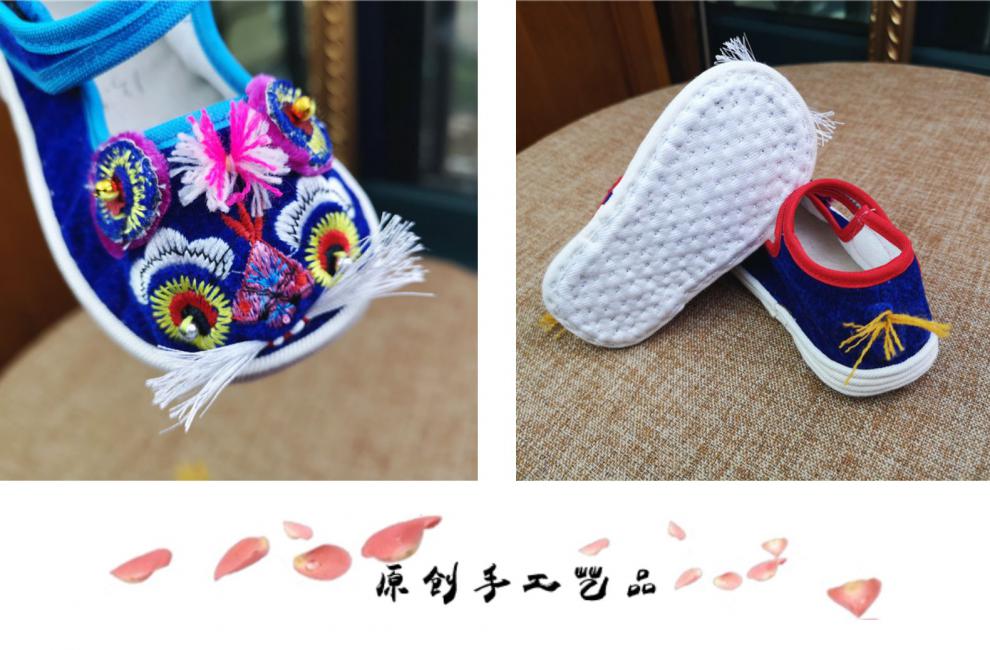 宝宝手工布鞋千层底婴儿老北京软底春夏儿童虎头鞋男童女童汉服鞋