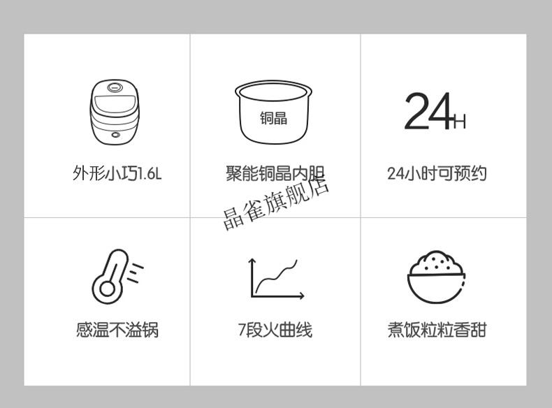 6l-2二3人多功能全自动小型电饭锅 复古绿【1.