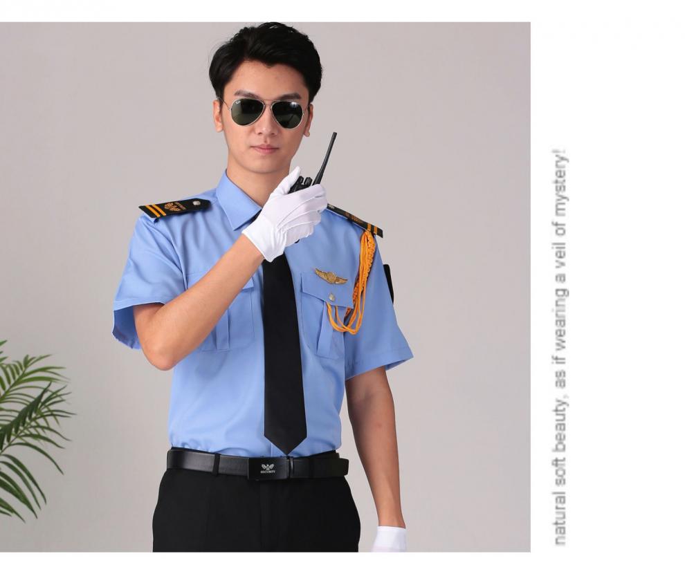 售楼部形象岗保安夏季服小区物业蓝色保安制服售楼处门卫岗亭形象岗