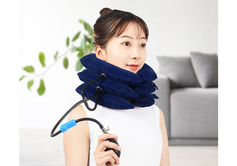 颈椎充气管家用脖子颈椎病带自发热护颈颈椎拉力器矫正升级款三管充气