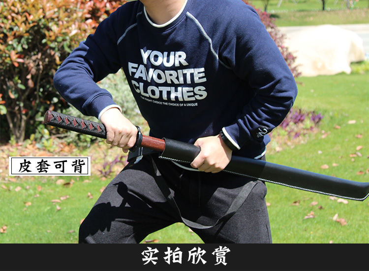 日本木剑木刀竹刀带鞘居合木刀木质成人居合刀cos表演道具未开刃60