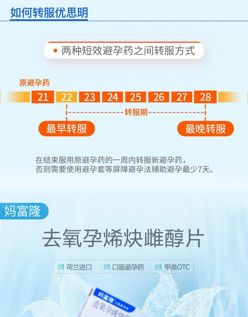 片剂使用方法:口服服用周期:其它适用类型:短效避孕货号:妈富隆去氧孕