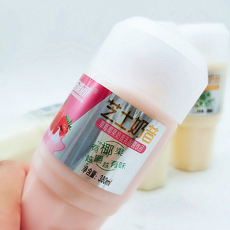 新湖源芝士饮料380ml15瓶新湖源芝士奶昔饮料椰果苹果原味草莓绿豆