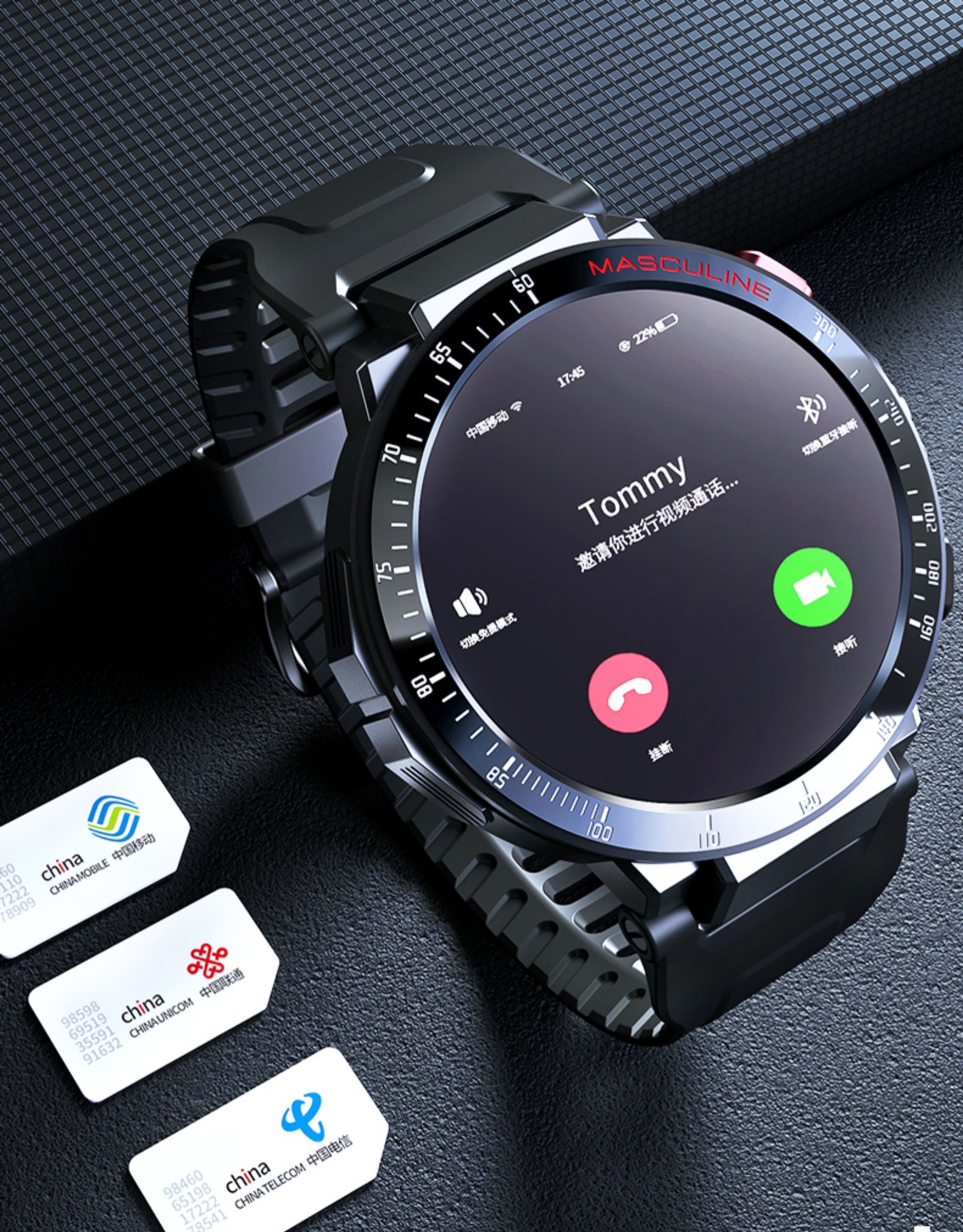 huawei华为通用电话手表成人插卡智能手表通电话男多功能可下载app