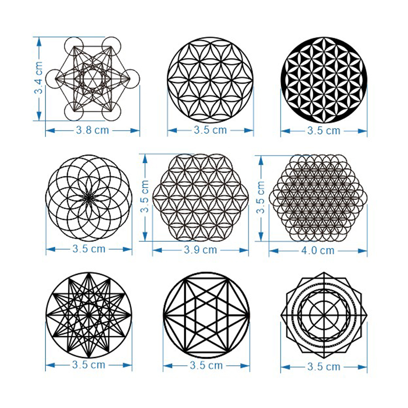小米mi生态同款生命之花能量几何图案金属贴手机贴纸后壳装饰手机壳背