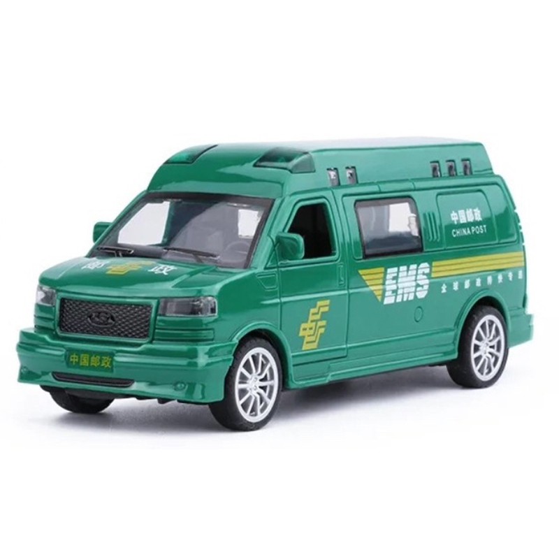邮政玩具车惯性邮政车模型ems快递车儿童玩具汽车声光开门消防车 邮政