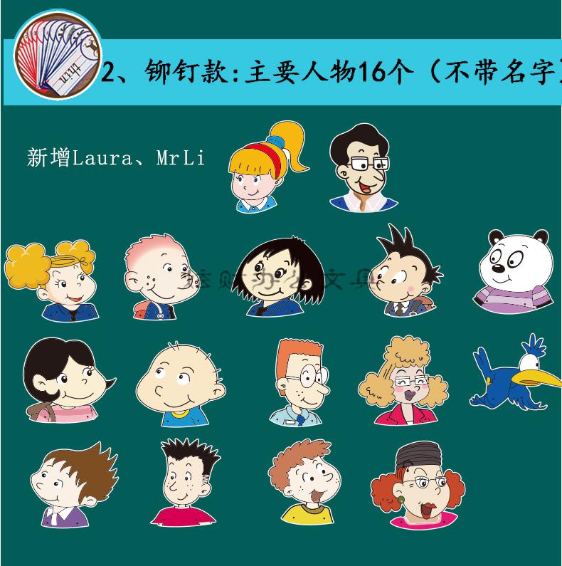 外研版小学英语头饰ppt教具人物头像公开课课件优质课