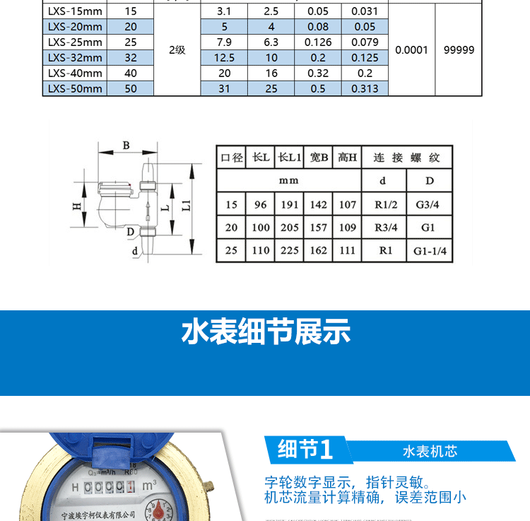 上进下出立式冷水表 立式热水表 旋翼式数字水表dn15 20 25 32 40