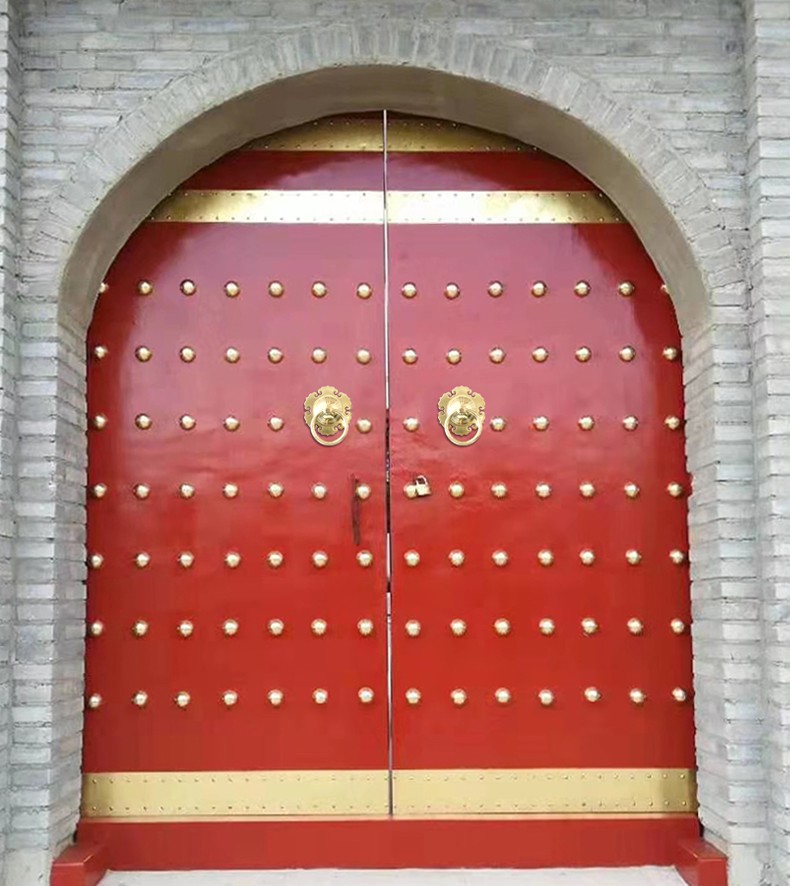 仿古大门中式纯铜门环拉手复古老式门把手民宿木门装饰铜把手配件古铜
