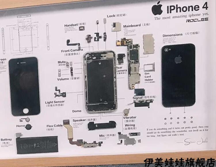 iphone 5s diy套装 原木色 商品名称:手机拆解装裱 iphone手机拆机