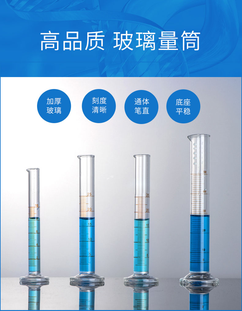 天玻量筒工业检测加油站计量杯高精度化学实验室特大.