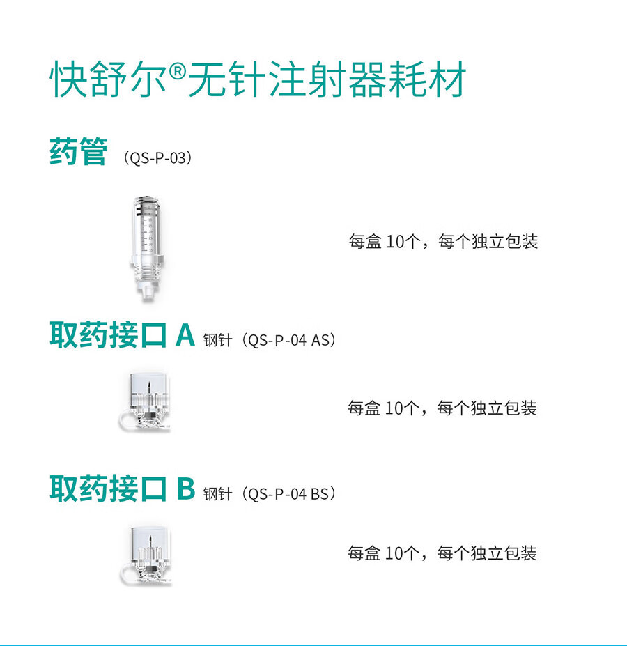 快舒尔无针注射器qsp新款第三代无针头胰岛素注射笔减轻疼痛消除恐针