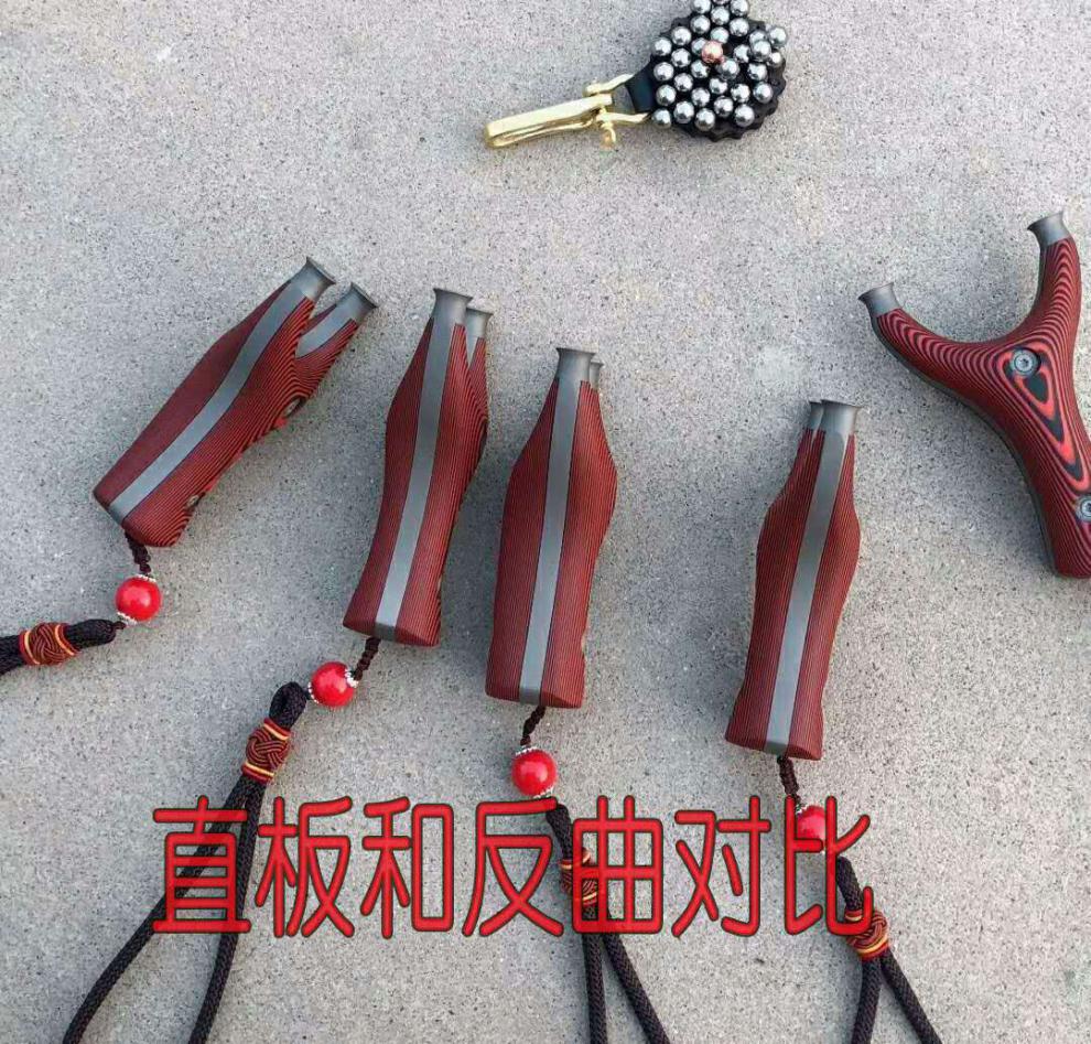 飞虎反曲贴片钛钢直板扁皮筋弹弓钛合金天罡拆卸头68全钛g10反曲活头
