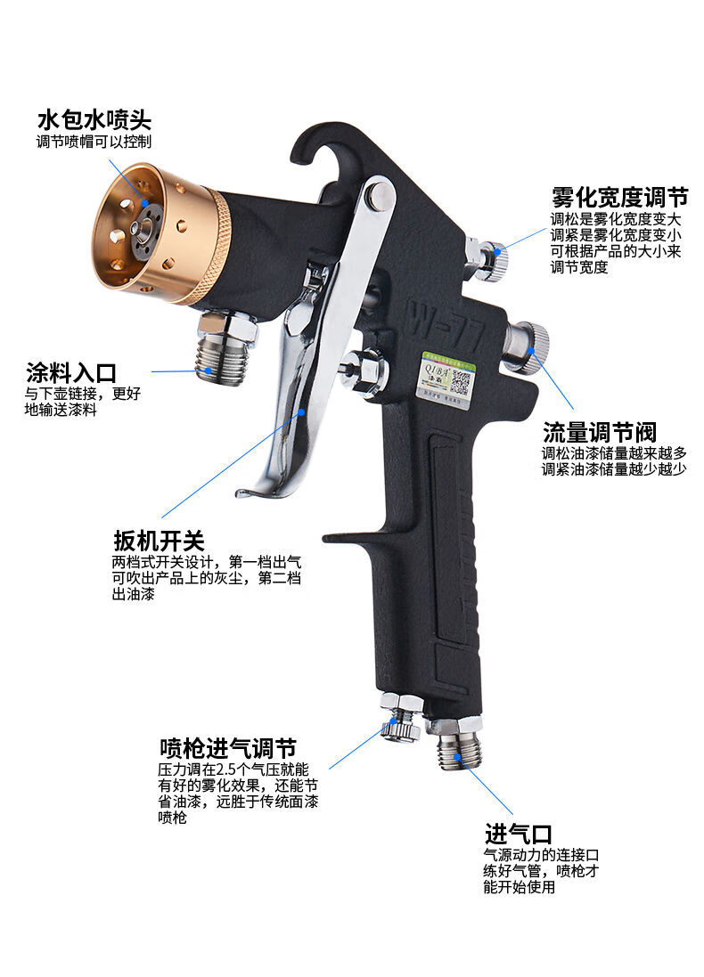 uvekim水包水多彩漆喷枪水包砂压力桶乳胶漆仿大理石罗马柱栏杆实验室