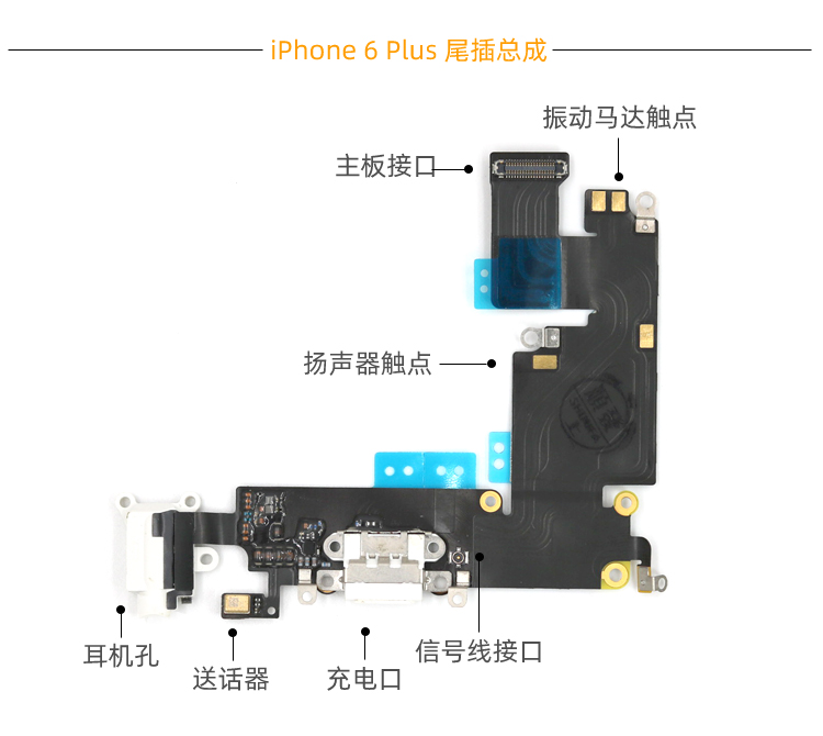 适用苹果iphone x充电口xr尾插xs耳机xsmax送话器7p话筒8plus总成 xs