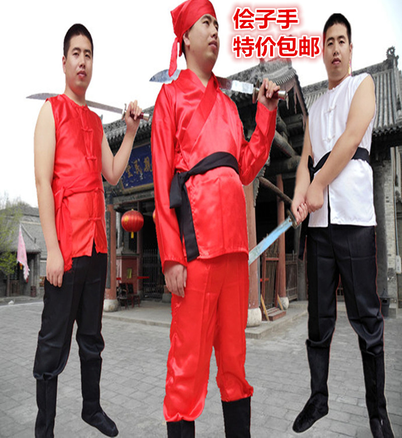囚犯衣古装中衣中裤囚服全白孝服演出服古代清朝官兵监狱犯人服睡衣