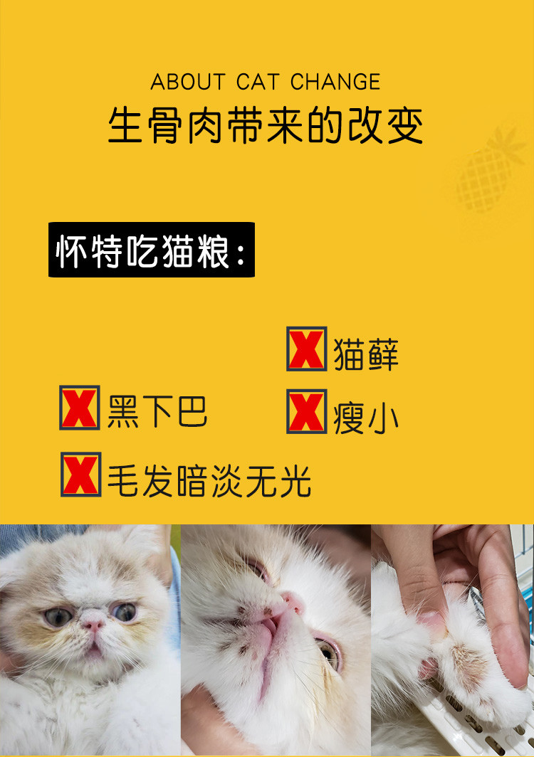 顺丰冷链怀特喵先生猫咪生骨肉鹿肉鸵鸟兔肉配方8种肉猫粮湿粮猫饭发