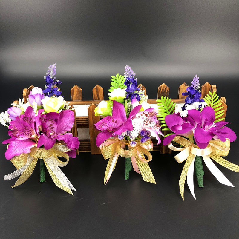 开业嘉宾胸花公司商务开业庆典活动年会兰花胸花创意贵宾嘉宾胸花港版