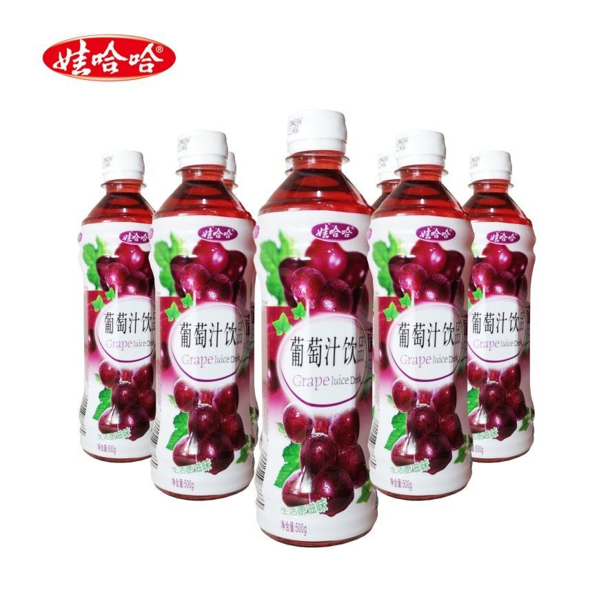 娃哈哈葡萄汁500ml15瓶整箱夏日果味饮料葡萄汁500g15瓶