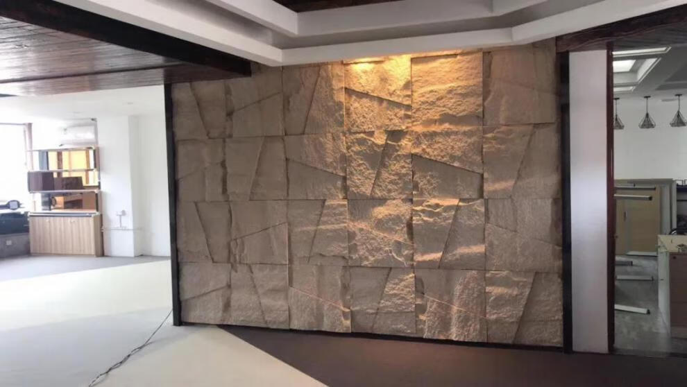 仿真瓷砖新型轻质pu石皮文化石电视背景墙仿真蘑菇石人造自然面毛石