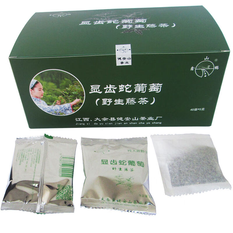 显齿蛇葡萄莓茶鑫山鹤牌显齿蛇葡萄藤茶不是湖南张家界湖北莓茶40袋