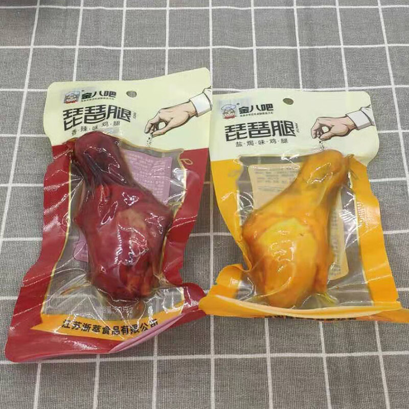 金八吧90克鸡腿琵琶腿盐焗味香辣味加班零食小吃即食真空熟食金八吧