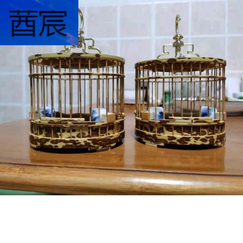 蝈蝈笼子精品蝈蝈笼小鸟笼小型梅妃竹纯手工竹圆笼涿州雅韵鸟笼鸟具店